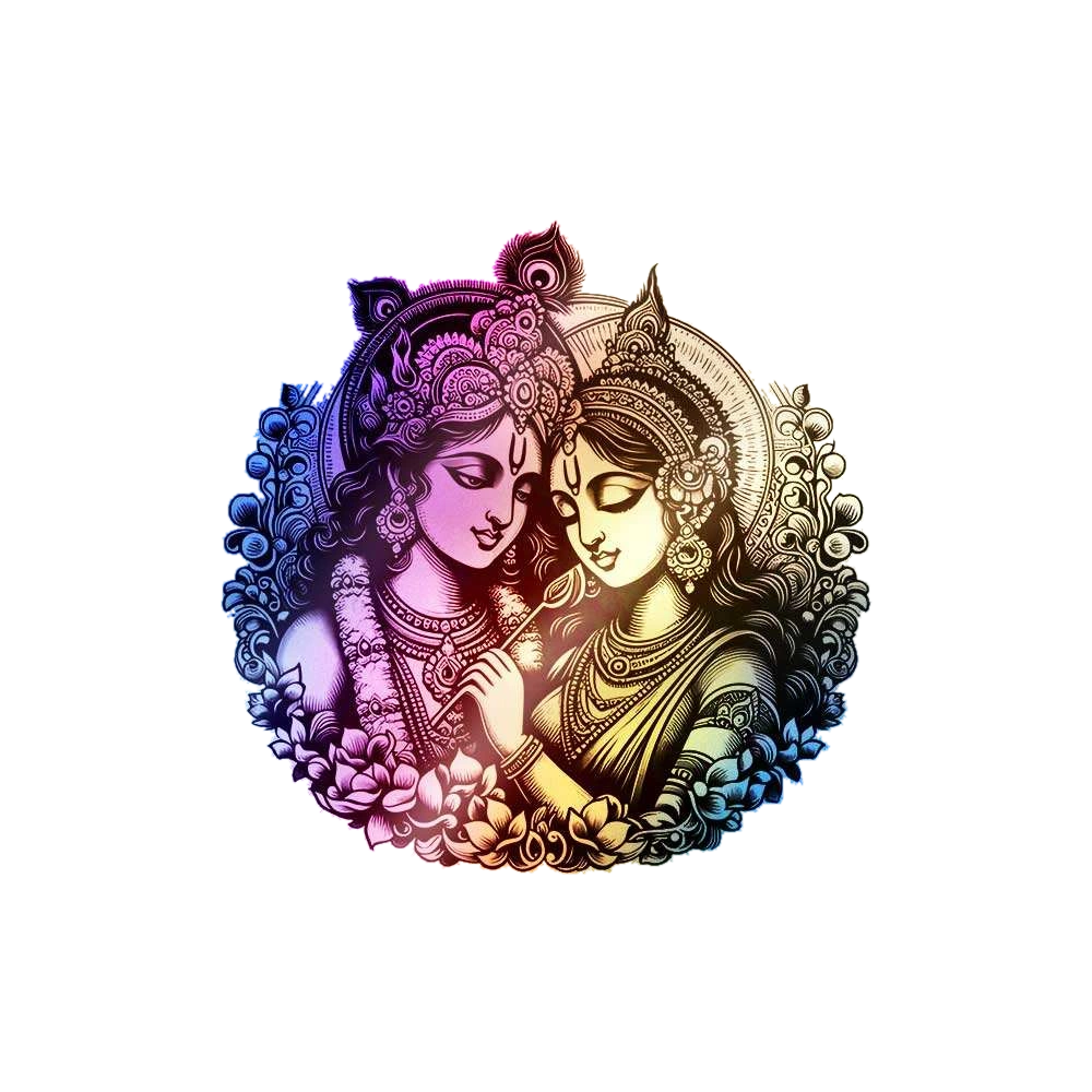 Radha Krishna 0.1 Holographic Sticker